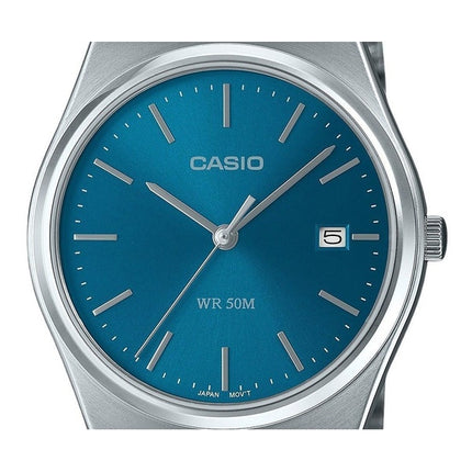 Reloj Casio Standard de cuarzo analógico con esfera azul y acero inoxidable MTP-B145D-2A2 para hombre renovado