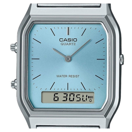 Reloj Casio Vintage analógico digital de acero inoxidable con esfera turquesa y cuarzo AQ-230A-2A1 unisex renovado