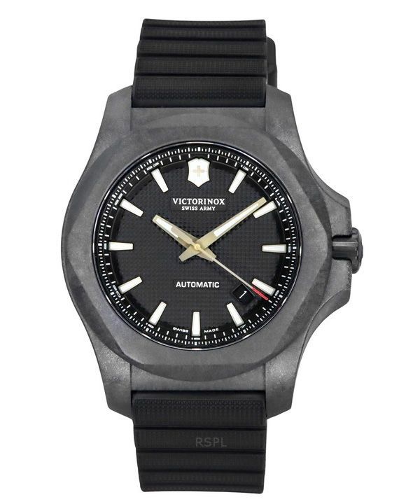 Victorinox Swiss Army INOX Carbon Black Dial Automatic Diver's 241866.1 200M Reloj para hombre con juego de regalo