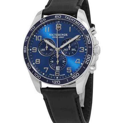 Victorinox Swiss Army Fieldforce Cronógrafo Correa de cuero Esfera azul Cuarzo 241929 100M Reloj para hombre