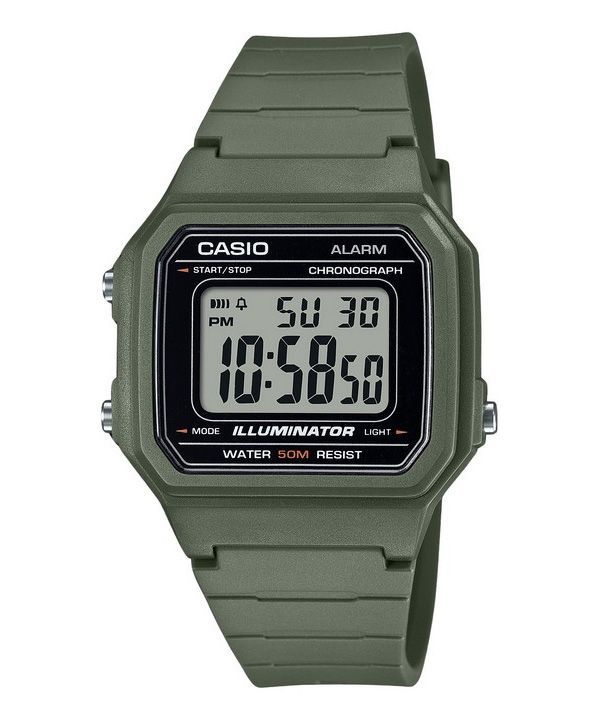 Reloj Casio Youth Digital con correa de resina de cuarzo W-217H-3AV para hombre