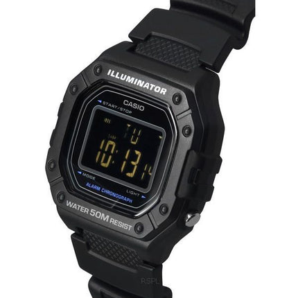 Casio Standard Resina digital Correa Esfera negra Cuarzo W-218H-1B Reloj para hombre