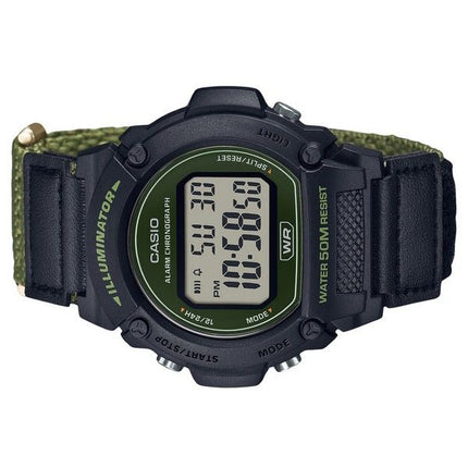 Reloj Casio W-219HB-3AV de cuarzo con correa de tela digital verde estándar para hombre