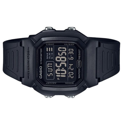 Reloj Casio Digital negro con doble hora y correa de resina de cuarzo W-800H-1BV 100M para hombre