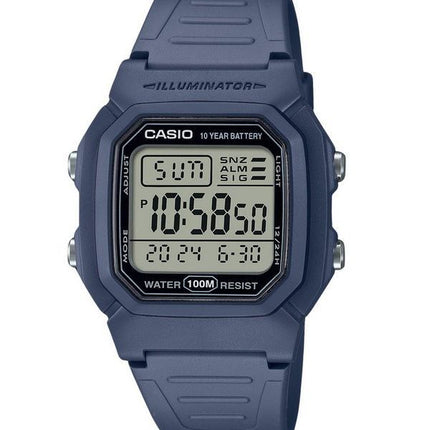 Reloj Casio Digital con correa de resina de cuarzo azul claro W-800H-2AV 100M para hombre