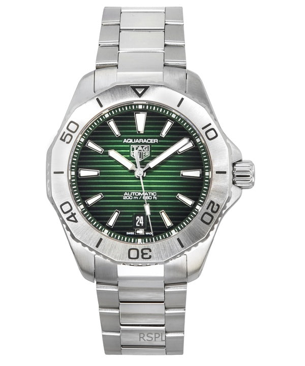 Reloj automático para hombre Tag Heuer Aquaracer Professional Date Sunray Brushed Green Dial WBP2115.BA0627 200M