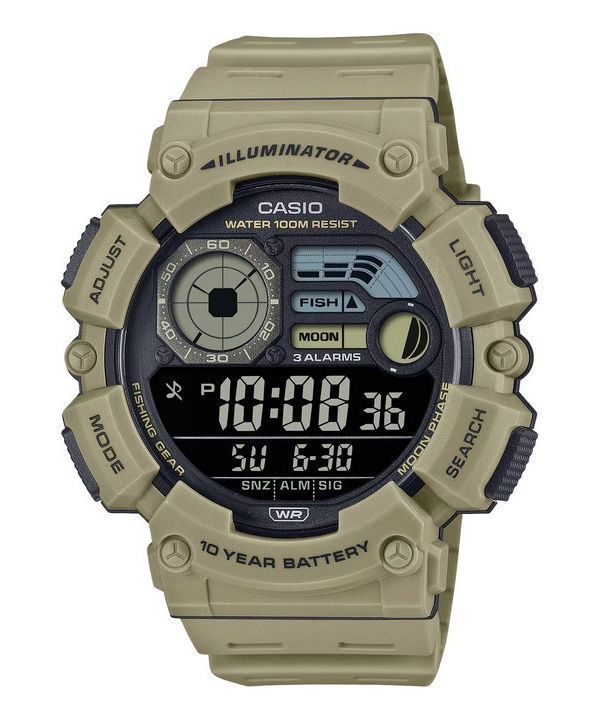 Reloj Casio Digital con correa de resina de cuarzo WS-1500H-5BV 100M para hombre