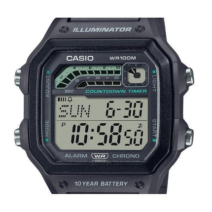 Reloj Casio estándar digital con correa de resina de cuarzo gris WS-1600H-8AV 100M para hombre