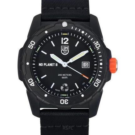 Reloj de buceo de cuarzo Luminox Bear Grylls Survival ECO NO PLANET B con correa de plástico reciclado XB.3722.ECO 200M para hom