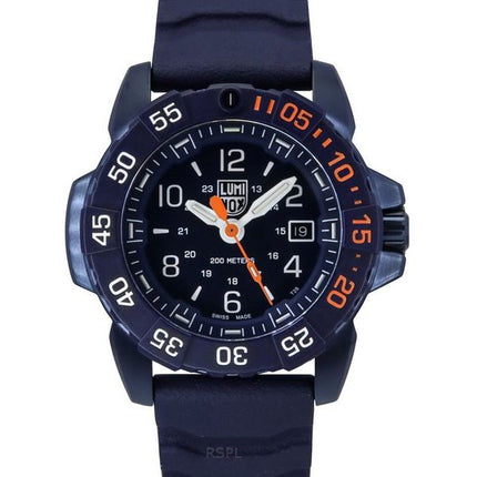 Reloj de buceo Luminox Navy SEAL Foundation Back To The Blue Set de cuarzo XS.3253.CBNSF.SET 200M para hombre con correa adicion