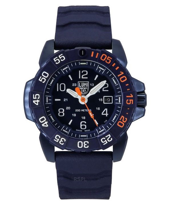 Reloj de buceo Luminox Navy SEAL Foundation Back To The Blue Set de cuarzo XS.3253.CBNSF.SET 200M para hombre con correa adicion