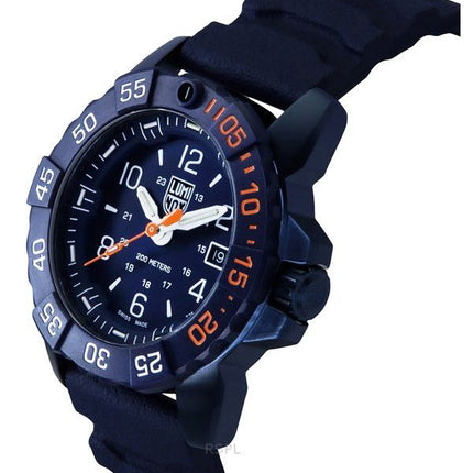 Reloj de buceo Luminox Navy SEAL Foundation Back To The Blue Set de cuarzo XS.3253.CBNSF.SET 200M para hombre con correa adicion