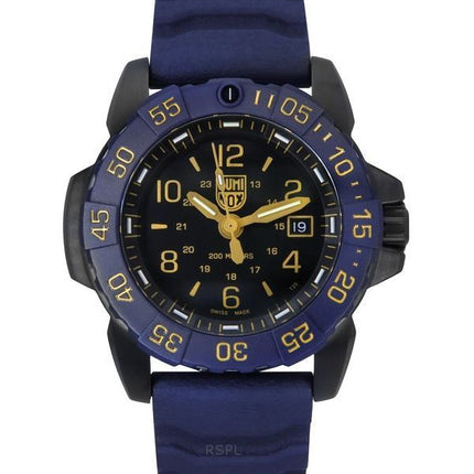 Reloj de buceo Luminox Navy SEAL Foundation Back To The Blue con esfera negra y cuarzo XS.3255.CB.NSF 200M para hombre