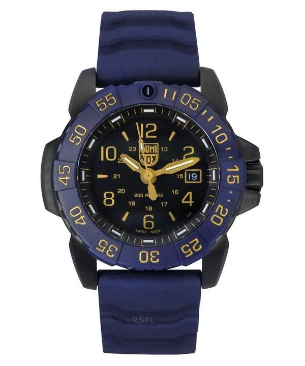 Reloj de buceo Luminox Navy SEAL Foundation Back To The Blue con esfera negra y cuarzo XS.3255.CB.NSF 200M para hombre