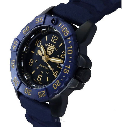 Reloj de buceo Luminox Navy SEAL Foundation Back To The Blue con esfera negra y cuarzo XS.3255.CB.NSF 200M para hombre