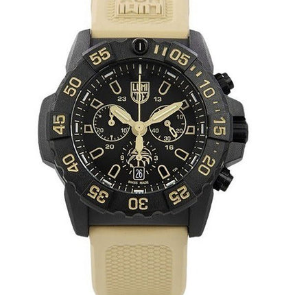 Luminox Navy Seal Foundation Cronógrafo Reloj para hombre con esfera negra y cuarzo Diver&#39,s XS.3590.NSF.SET 200M con correa