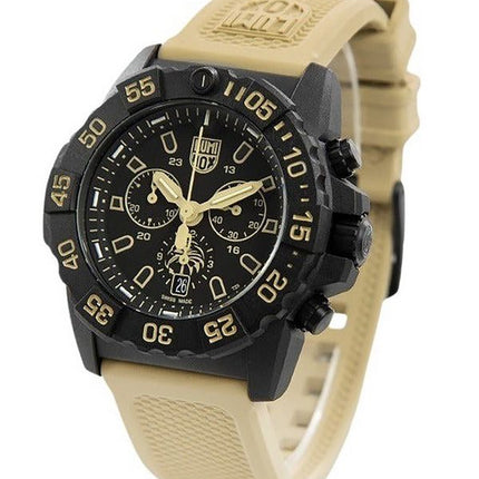 Luminox Navy Seal Foundation Cronógrafo Reloj para hombre con esfera negra y cuarzo Diver&#39,s XS.3590.NSF.SET 200M con correa