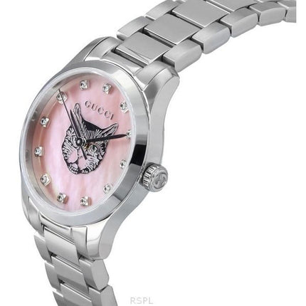 Reloj para mujer Gucci G-Timeless Diamond Accents con esfera de nácar rosa y cuarzo YA1265025