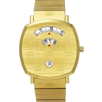 Reloj unisex Gucci Grip de acero inoxidable en tono dorado con esfera dorada y cuarzo YA157409