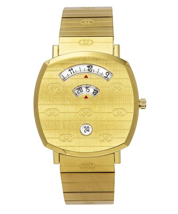 Reloj unisex Gucci Grip de acero inoxidable en tono dorado con esfera dorada y cuarzo YA157409