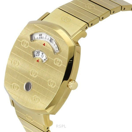 Reloj unisex Gucci Grip de acero inoxidable en tono dorado con esfera dorada y cuarzo YA157409