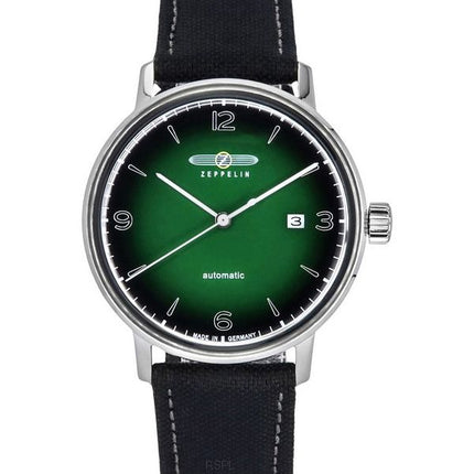 Zeppelin Hindenburg LZ129 Correa de plástico reciclado esfera de cerámica ecológica verde y negra Reloj automático para hombre 8