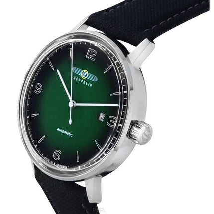 Zeppelin Hindenburg LZ129 Correa de plástico reciclado esfera de cerámica ecológica verde y negra Reloj automático para hombre 8