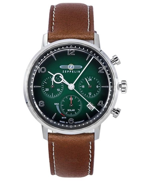 Zeppelin LZ129 Hindenburg Cronógrafo Biogranulado verde oscuro Dial Solar 80864N Watch de Men es