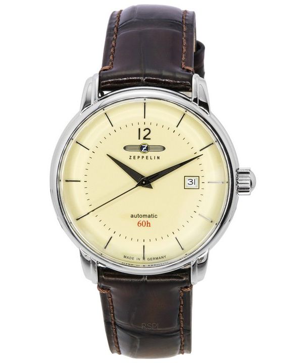 Zeppelin LZ 120 Bodensee Correa de cuero Beige Dial Automático 81605 Watch de Men es