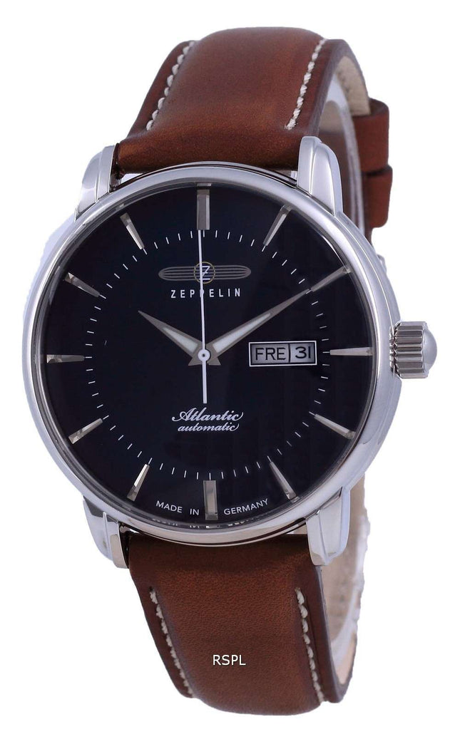 Zeppelin Atlantic Blue Dial Leather Automatic 8466-3 84663 Reloj para hombre