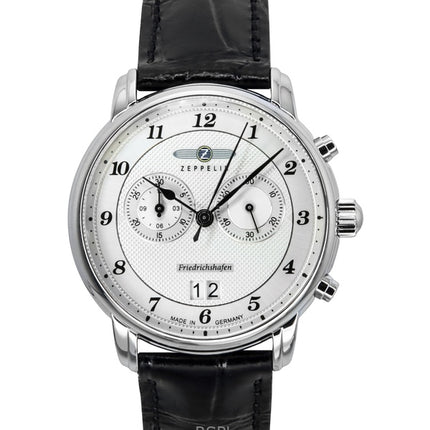 Reloj Zeppelin Friedrichshafen con correa de piel y esfera plateada de cuarzo 85844 para hombre