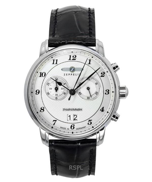 Reloj Zeppelin Friedrichshafen con correa de piel y esfera plateada de cuarzo 85844 para hombre