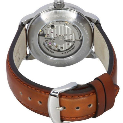 Reloj Zeppelin Mediterranee con correa de cuero y corazón abierto, esfera beige, automático 96665 para hombre