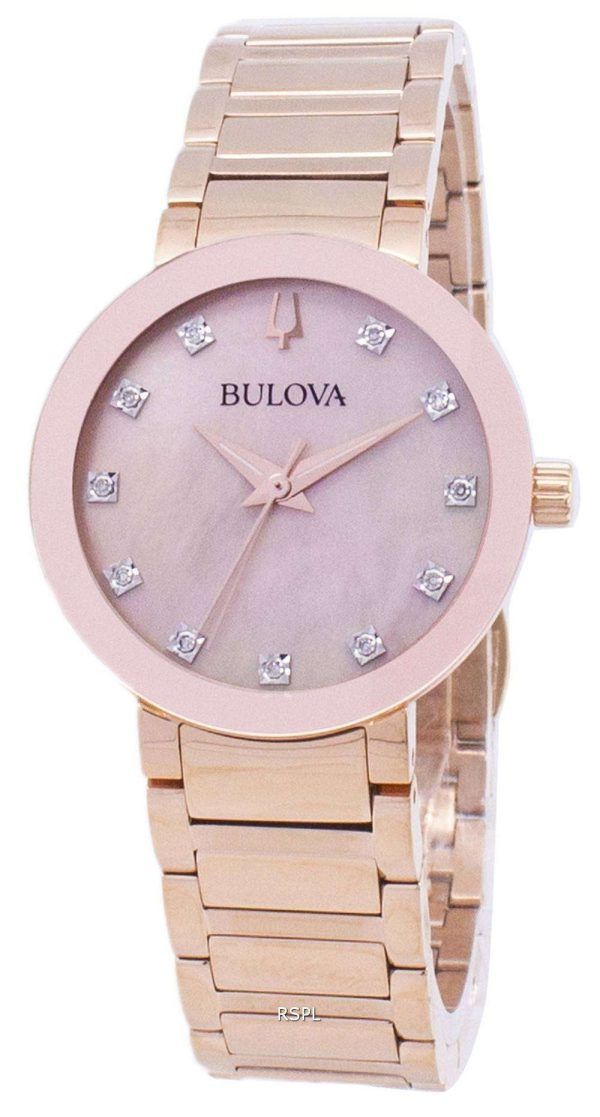 Reloj Bulova moderno 97 P 132 diamantes Acentos cuarzo mujer