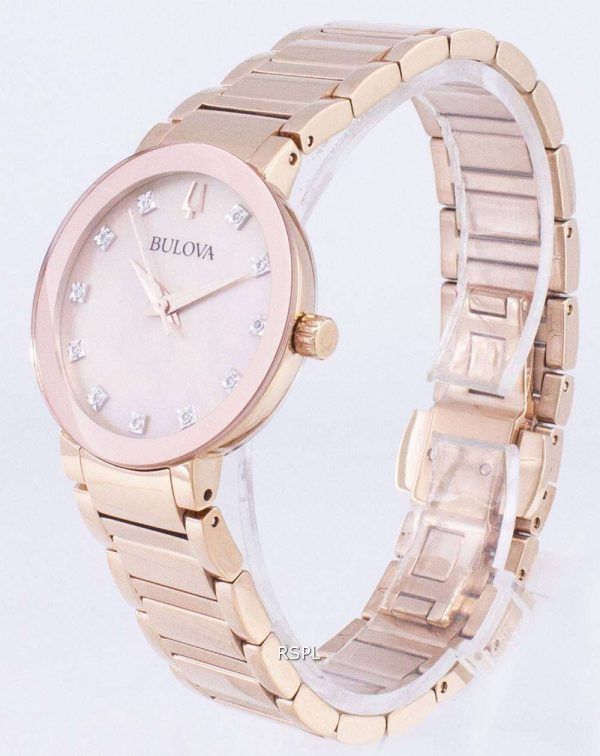 Reloj Bulova moderno 97 P 132 diamantes Acentos cuarzo mujer