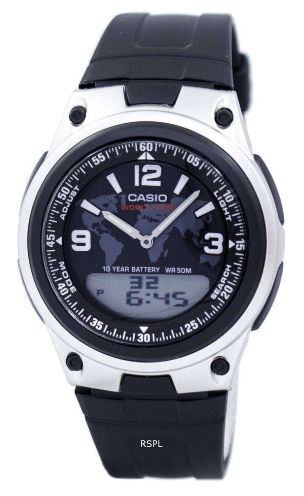 Reloj Casio Databank mundo tiempo Telememo Anal√≥gico Digital AW-80-1A2V varonil