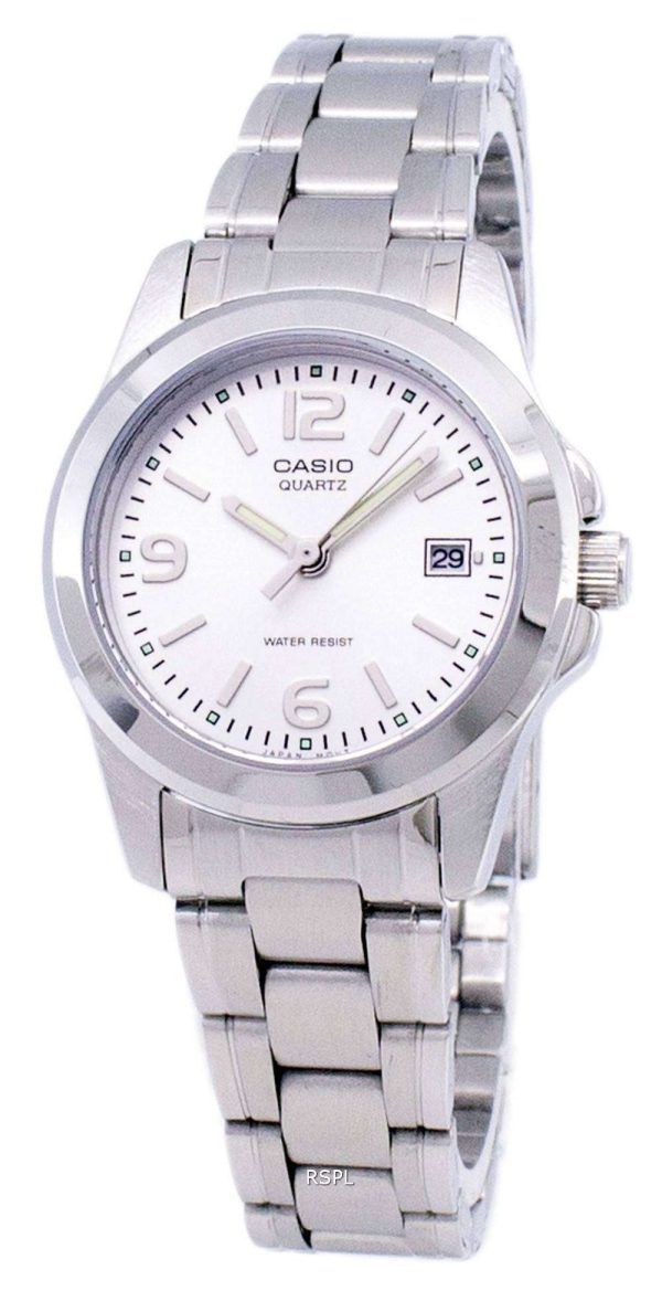 Reloj Casio analógico cuarzo esfera blanca LTP-1215A-7ADF LTP-1215A-7A de la mujer