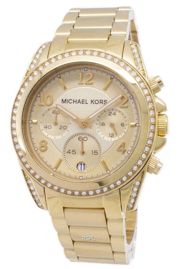 Reloj Michael Kors pista oro ostentación Cronógrafo MK5166 de las mujeres