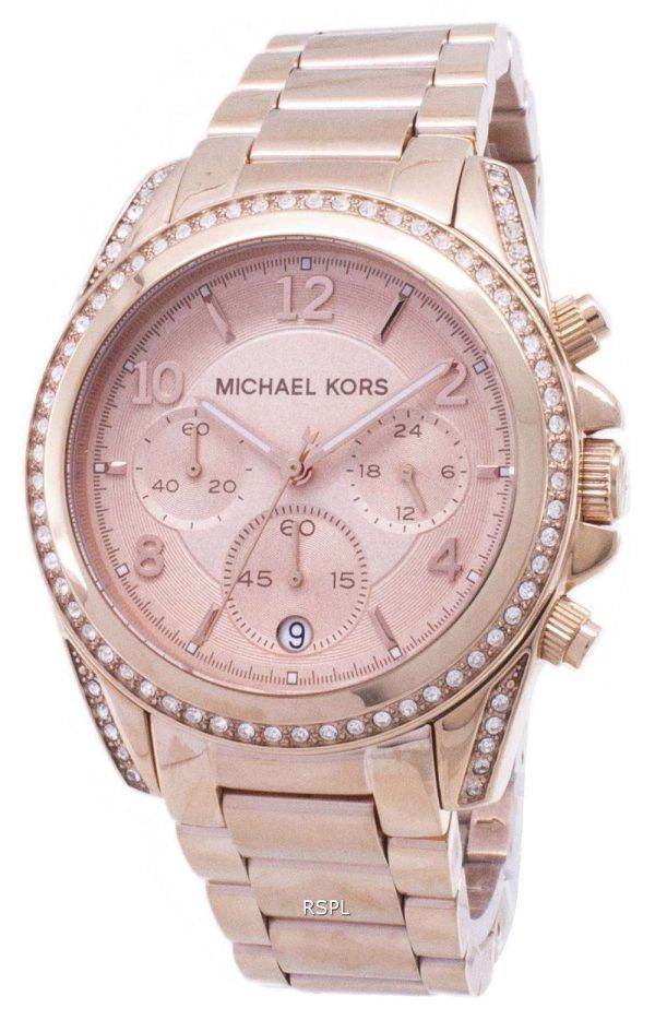 Michael Kors oro rosa plateado Blair Glitz MK5263 reloj de mujeres