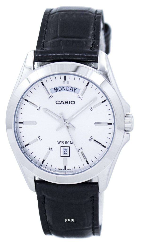 Reloj Casio analógico Dial de plata 1370L-MTP-7AVDF 1370L-MTP-7AV hombre