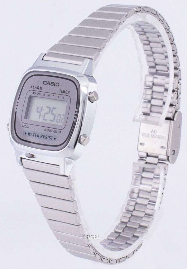 Reloj Casio Digital acero inoxidable alarma temporizador LA670WA-7DF LA670WA-7 mujeres