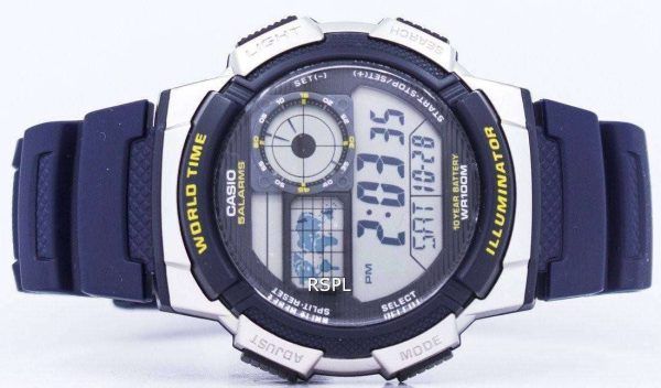 Casio Illuminator hora mundial alarma AE-1000W-2AV AE1000W-2AV reloj de caballero