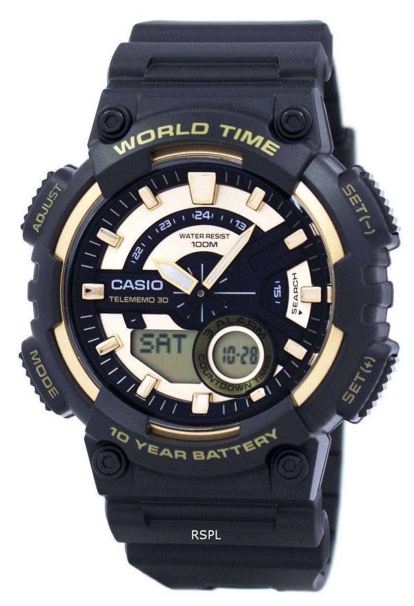 Casio Youth series Telememo 30 alarma del tiempo mundial AEQ-110BW-9AV AEQ110BW-9AV reloj de caballero