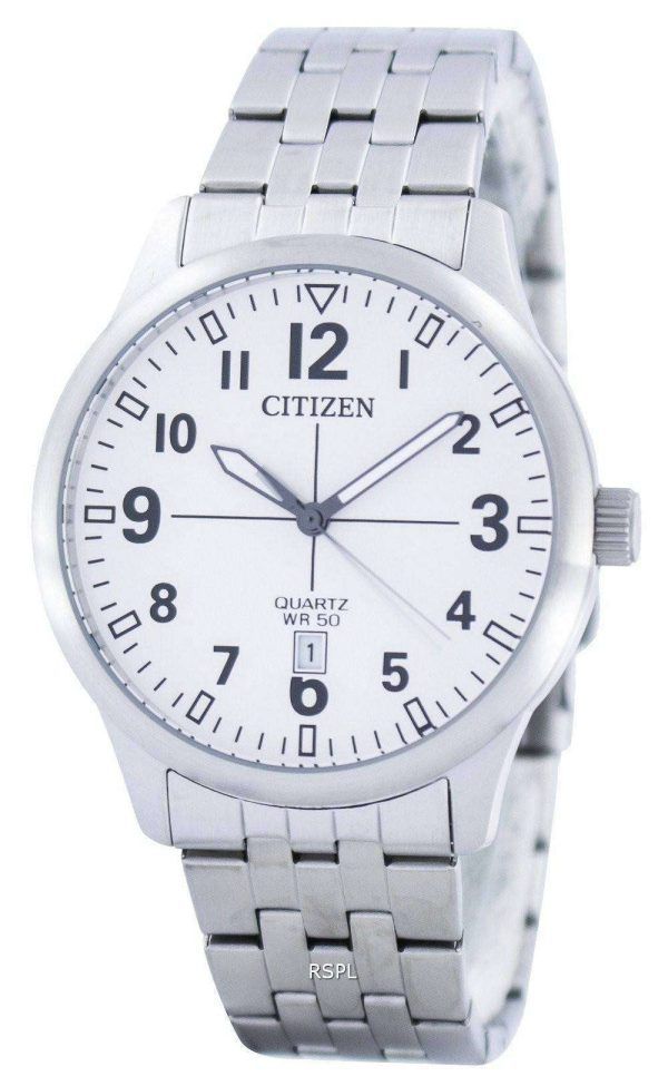 Citizen cuarzo blanco dial BI1050-81B reloj de caballero