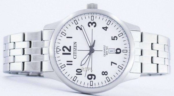 Citizen cuarzo blanco dial BI1050-81B reloj de caballero