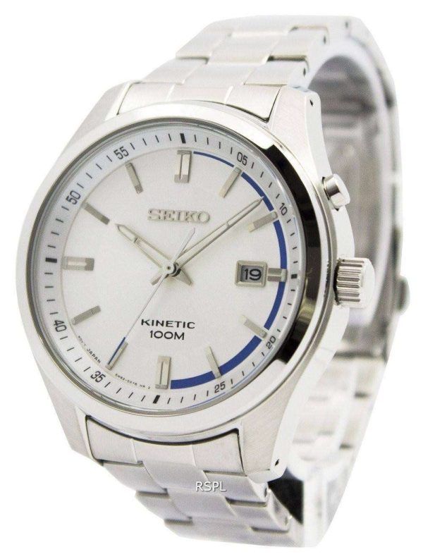 Seiko Kinetic Silver dial 100M SKA717 SKA717P1 SKA717P reloj de caballero