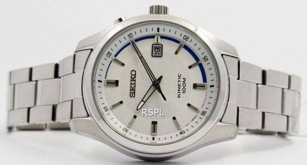 Seiko Kinetic Silver dial 100M SKA717 SKA717P1 SKA717P reloj de caballero