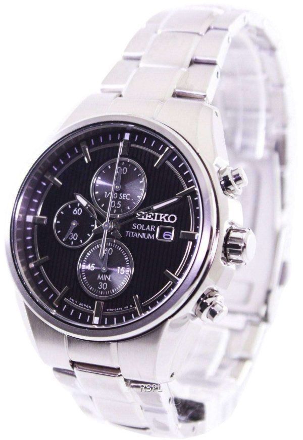 Seiko solar Titanium Chronograph SSC367 SSC367P1 SSC367P reloj de caballero