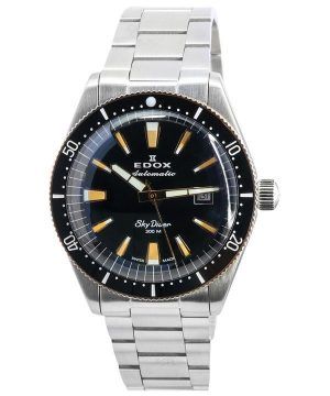 Edox Skydiver Edición limitada Esfera negra Automático Diver's 80126357RMNNIRB 300M Reloj para hombre