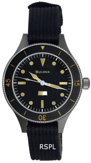 Bulova Archive Mil-Ships Edición limitada Esfera negra Automático 98A266 Reloj para hombre